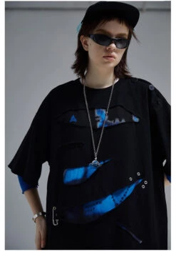 A SQUARE ROOT "Sliced" Layered Tee(A Square Root Slicedlayered Tee) -Youth Urban Wear ASRSLT07