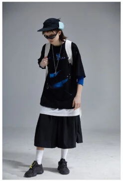 A SQUARE ROOT "Sliced" Layered Tee(A Square Root Slicedlayered Tee) -Youth Urban Wear ASRSLT08