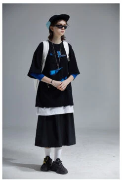 A SQUARE ROOT "Sliced" Layered Tee(A Square Root Slicedlayered Tee) -Youth Urban Wear ASRSLT09