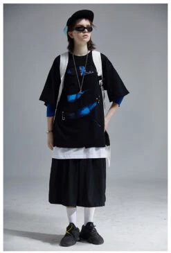 A SQUARE ROOT "Sliced" Layered Tee(A Square Root Slicedlayered Tee) -Youth Urban Wear ASRSLT10