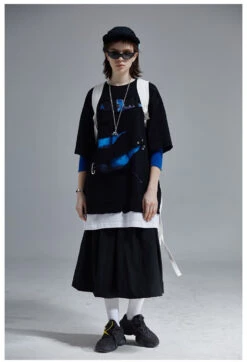 A SQUARE ROOT "Sliced" Layered Tee(A Square Root Slicedlayered Tee) -Youth Urban Wear ASRSLT13