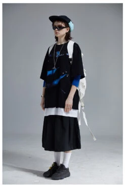 A SQUARE ROOT "Sliced" Layered Tee(A Square Root Slicedlayered Tee) -Youth Urban Wear ASRSLT14