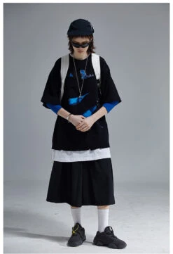 A SQUARE ROOT "Sliced" Layered Tee(A Square Root Slicedlayered Tee) -Youth Urban Wear ASRSLT15