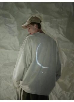 BJHG 3M Reflective Crescent Moon Sweatshirt(Bjhg 3m Reflective Crescent Moon Long Sleeve) -Youth Urban Wear BJHG3MReflectiveCrescentMoonLongSleeve 33