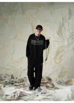 BJHG 3M Reflective Crescent Moon Sweatshirt(Bjhg 3m Reflective Crescent Moon Long Sleeve) -Youth Urban Wear BJHG3MReflectiveCrescentMoonLongSleeve 40