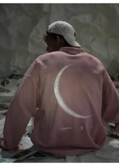 BJHG 3M Reflective Crescent Moon Sweatshirt(Bjhg 3m Reflective Crescent Moon Long Sleeve) -Youth Urban Wear BJHG3MReflectiveCrescentMoonLongSleeve 48