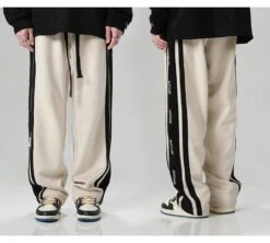 BJHG Velour Wideleg Lounge Pants(Bjhg Velour Wideleg Lounge Pants) -Youth Urban Wear BJHGStripedLogoOversizedSweatpants 11