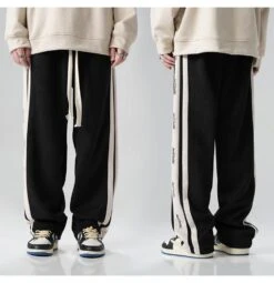 BJHG Velour Wideleg Lounge Pants(Bjhg Velour Wideleg Lounge Pants) -Youth Urban Wear BJHGStripedLogoOversizedSweatpants 12