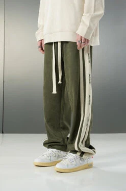 BJHG Velour Wideleg Lounge Pants(Bjhg Velour Wideleg Lounge Pants) -Youth Urban Wear BJHGStripedLogoOversizedSweatpants 14