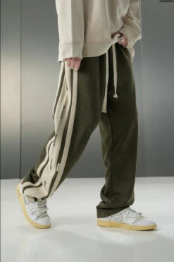 BJHG Velour Wideleg Lounge Pants(Bjhg Velour Wideleg Lounge Pants) -Youth Urban Wear BJHGStripedLogoOversizedSweatpants 15