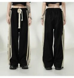 BJHG Velour Wideleg Lounge Pants(Bjhg Velour Wideleg Lounge Pants) -Youth Urban Wear BJHGStripedLogoOversizedSweatpants 33