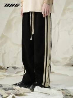 BJHG Velour Wideleg Lounge Pants(Bjhg Velour Wideleg Lounge Pants) -Youth Urban Wear BJHGStripedLogoOversizedSweatpants 4 7df848eb 1b02 41f7 b2da 042d05c03600