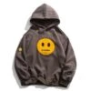 Smiley Patch Hoodie(Smiley Patch Hoodie) -Youth Urban Wear DarkGray gonthwid zipper pocket smile face patchw variants 1