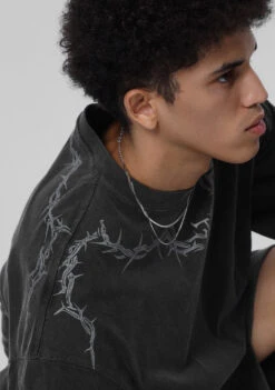 JHYQ Washed Torn Collar Long Sleeve(Jhyq Washed Torn Collar Long Sleeve) -Youth Urban Wear Grey1