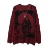 "Reaper" Ripped Knit Sweater(Grim Reaper Ripped Knit Sweater) -Youth Urban Wear H0264a1886a5a4a7791b990169627d02fa