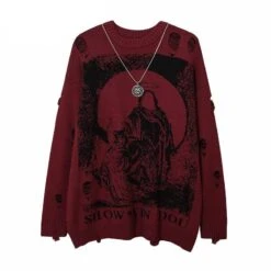 "Reaper" Ripped Knit Sweater(Grim Reaper Ripped Knit Sweater)