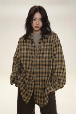 MASONPRINCE Boxy Plaid Carpenter Shirt(Masonprince Boxy Plaid Carpenter Shirt) -Youth Urban Wear MASONPRINCEOversizedWorkersFlannel 10