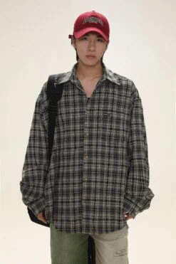 MASONPRINCE Boxy Plaid Carpenter Shirt(Masonprince Boxy Plaid Carpenter Shirt) -Youth Urban Wear MASONPRINCEOversizedWorkersFlannel 6
