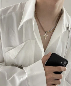 HEIMA Two-Tone Cross Necklace(Heima Two Tone Cross Necklace) -Youth Urban Wear O1CN010DV4xJ1cLygEpXzLO 2206723823585