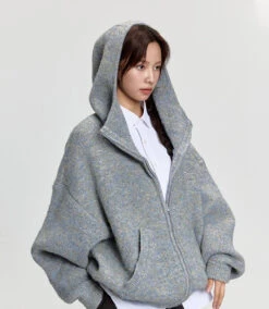 RAPPEYE Mohair Double Zipped Hooded Sweater(Rappeye Mohair Double Zipped Jacket)