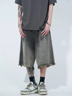 WLNEXT Vintage Raw Edge Denim Shorts(Wlnext Vintage Raw Edge Denim Shorts)