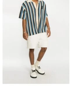 EMPTY REFERENCE Striped Crochet Collar Shirt(Empty Reference Striped Crochet Collar Shirt) -Youth Urban Wear O1CN012IuL7j1h8lNI9qiTL 668204233