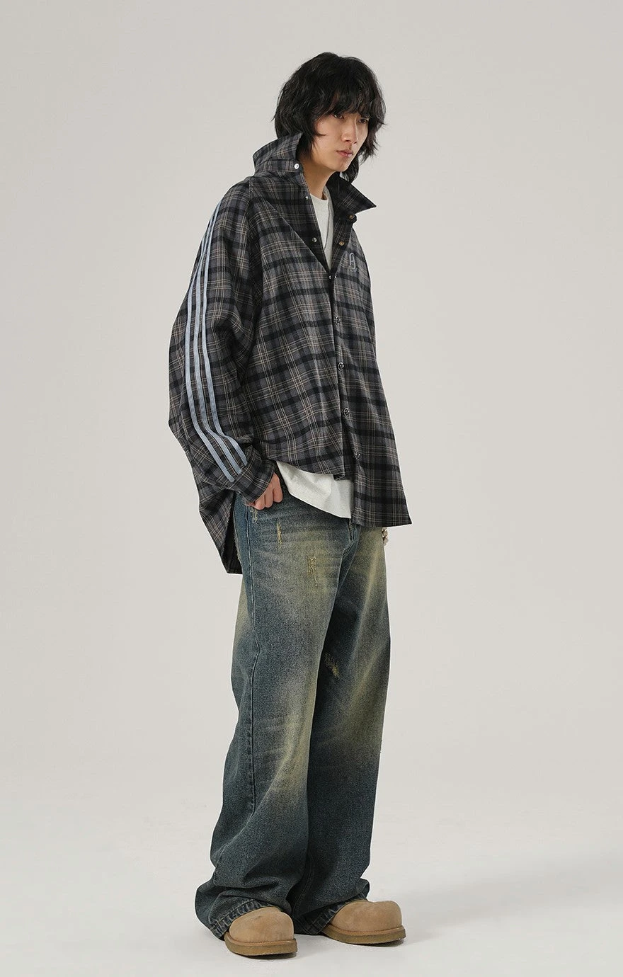 JHYQ Retro Striped Flannel(Jhyq Retro Striped Flannel) 7 JHYQ Retro Striped Flannel(Jhyq Retro Striped Flannel) - Image 5