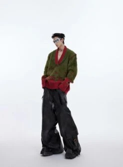 CulturE Contrast Textured V-Neck Sweater(Culture Contrast Textured V Neck Sweater) -Youth Urban Wear O1CN013ZRowk2MtO0h4hl3A 2209343059885