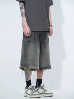 WLNEXT Vintage Raw Edge Denim Shorts(Wlnext Vintage Raw Edge Denim Shorts) -Youth Urban Wear O1CN0146oe1r1r3Op4ZoNBK 1124265575