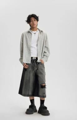 JHYQ Ripped Grunge Capri Cut Denim Shorts(Jhyq Ripped Grunge Capri Cut Denim Shorts) -Youth Urban Wear O1CN015uiOhw25Adu4P6Lpx 2213986157486