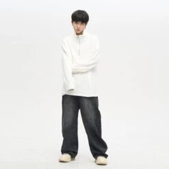 77F7GHT Quarter Zip Ribbed Fleece Jacket(77f7ght Quarter Zip Ribbed Fleece Jacket) -Youth Urban Wear O1CN015unfTC1r3OrCVSCd2 1124265575