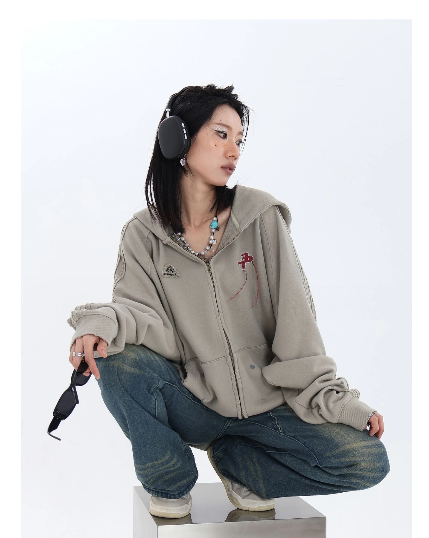 JUMPNEXT Distressed Striped Zip Jacket(Jumpnext Distressed Striped Zip Jacket) 19 JUMPNEXT Distressed Striped Zip Jacket(Jumpnext Distressed Striped Zip Jacket) - Image 17