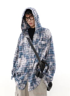 MRNEARLY Distressed Horizon Hooded Flannel Jacket(Mrnearly Distressed Horizon Hooded Flannel Jacket) -Youth Urban Wear O1CN0196Bfb01VQpkS3zKac 2434502648