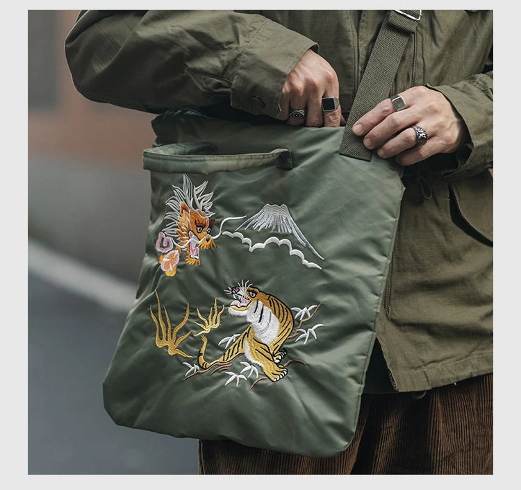 Vintage Style "Yokosuka" Embroidered Nylon Bag(Vintage Style Yokosuka Embroidered Nylon Bag) 10 Vintage Style "Yokosuka" Embroidered Nylon Bag(Vintage Style Yokosuka Embroidered Nylon Bag) - Image 8