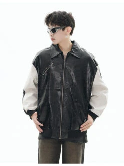 GCINIM Two-Tone Faux Leather Jacket(Gcinim Two Tone Faux Leather Jacket) 23 GCINIM Two-Tone Faux Leather Jacket(Gcinim Two Tone Faux Leather Jacket) -Youth Urban Wear O1CN019ztQ2F1zI4adi8408 1842446690