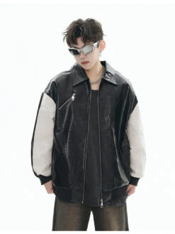 GCINIM Two-Tone Faux Leather Jacket(Gcinim Two Tone Faux Leather Jacket) 17 GCINIM Two-Tone Faux Leather Jacket(Gcinim Two Tone Faux Leather Jacket) -Youth Urban Wear O1CN01AuC40Y1zI4agXuwTu 1842446690