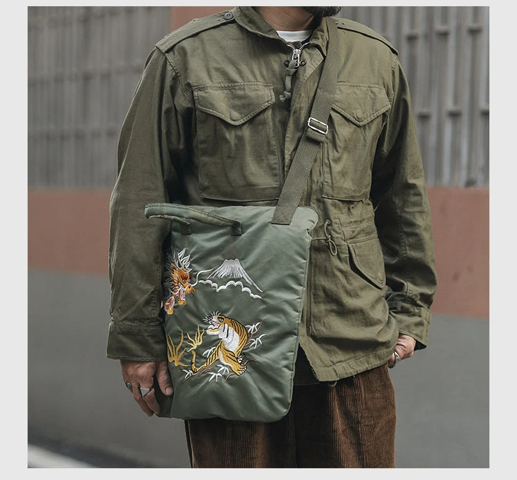 Vintage Style "Yokosuka" Embroidered Nylon Bag(Vintage Style Yokosuka Embroidered Nylon Bag) 9 Vintage Style "Yokosuka" Embroidered Nylon Bag(Vintage Style Yokosuka Embroidered Nylon Bag) - Image 7