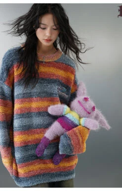 BJHG Contrast Painted Stripe Sweater(Bjhg Contrast Painted Stripe Sweater) -Youth Urban Wear O1CN01Bj90u11eVG1d0G2qs 544323876