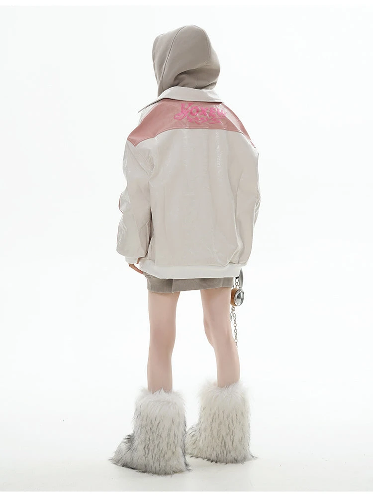 GCINIM Two-Tone Faux Leather Jacket(Gcinim Two Tone Faux Leather Jacket) 14 GCINIM Two-Tone Faux Leather Jacket(Gcinim Two Tone Faux Leather Jacket) - Image 12