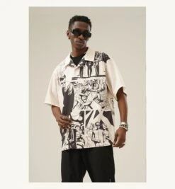EMPTY REFERENCE "Comic" Button-Up Shirt(Empty Reference Comic Button Up Shirt) -Youth Urban Wear O1CN01DRGzVQ1h8lD4uCuq3 668204233