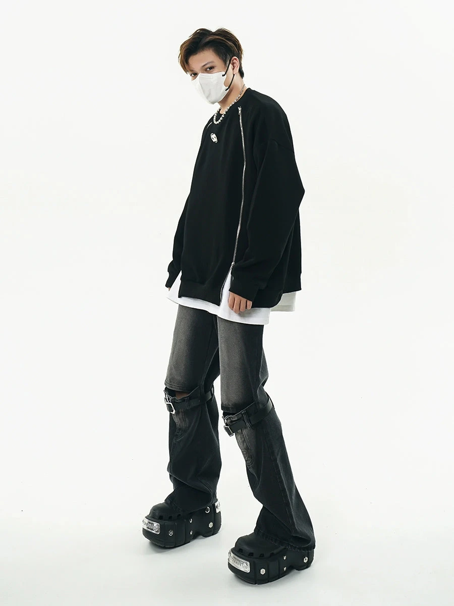 GCINIM Faded Buckle-Knee Jeans(Gcinim Faded Buckle Knee Jeans) 3 GCINIM Faded Buckle-Knee Jeans(Gcinim Faded Buckle Knee Jeans)