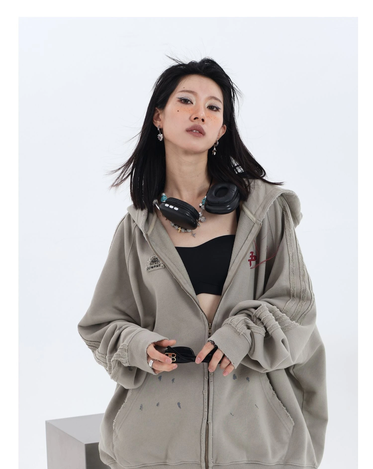 JUMPNEXT Distressed Striped Zip Jacket(Jumpnext Distressed Striped Zip Jacket) 20 JUMPNEXT Distressed Striped Zip Jacket(Jumpnext Distressed Striped Zip Jacket) - Image 18