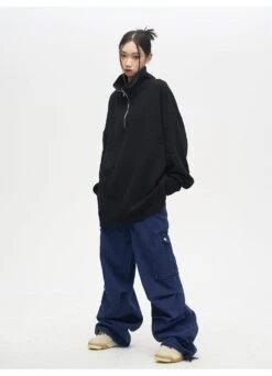 77F7GHT Quarter Zip Ribbed Fleece Jacket(77f7ght Quarter Zip Ribbed Fleece Jacket) -Youth Urban Wear O1CN01FJ7O5k1r3OrHG3n4h 1124265575