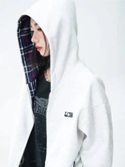 JUMPNEXT Layered Plaid Lined Zip Jacket(Jumpnext Layered Plaid Lined Zip Hoodie) -Youth Urban Wear O1CN01FzXyiQ1Zmb2wpHKDM 2126143237