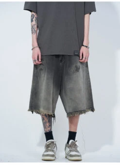 WLNEXT Vintage Raw Edge Denim Shorts(Wlnext Vintage Raw Edge Denim Shorts) -Youth Urban Wear O1CN01GCEUp91r3Op7IJZGo 1124265575