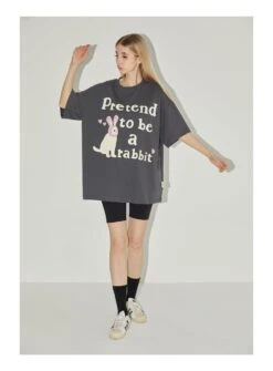 EMPTY REFERENCE "Pretend To Be A Rabbit" Tee(Empty Reference Pretend To Be A Rabbit Tee) -Youth Urban Wear O1CN01JBVkwC1h8lIVejwrx 668204233