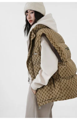 BJHG Monogram Print Puffer Vest(Bjhg Monogram Print Puffer Vest) -Youth Urban Wear O1CN01KVH7Oc23OilKCe3db 2207073767246