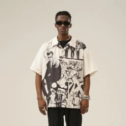 EMPTY REFERENCE "Comic" Button-Up Shirt(Empty Reference Comic Button Up Shirt) -Youth Urban Wear O1CN01O1Tih61h8lCzbWiij 668204233