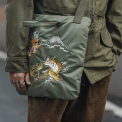 Vintage Style "Yokosuka" Embroidered Nylon Bag(Vintage Style Yokosuka Embroidered Nylon Bag)