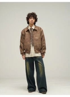 WLNEXT Distressed Faux Leather Jacket(Wlnext Distressed Faux Leather Jacket) -Youth Urban Wear O1CN01R6YxrU1r3Oveebh4W 1124265575